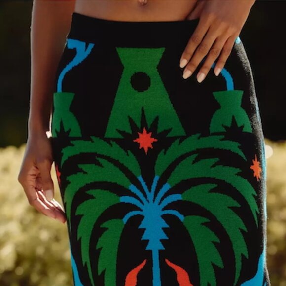 Tigre Indigo x Celandine | Crop Square-Neck Top & Midi Skirt Set | NWT - Picture 6 of 6